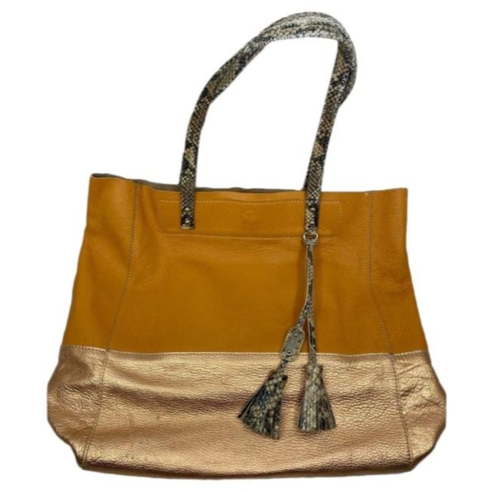 Rafe Orange Gold Leather Handbag